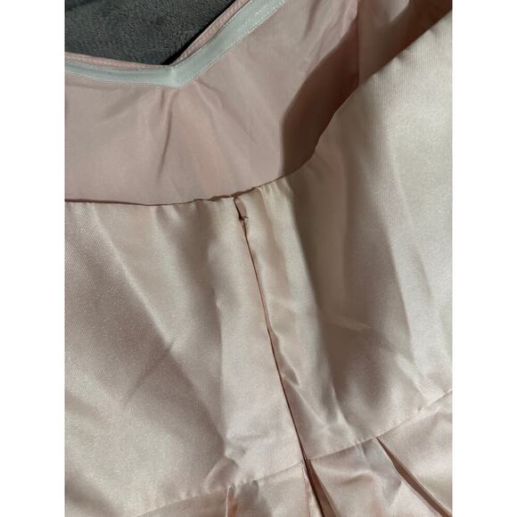 Alfred Sung NWT Pink Blush Formal Strapless Gown Dress Hi Low Pleated Satin - Picture 11 of 13